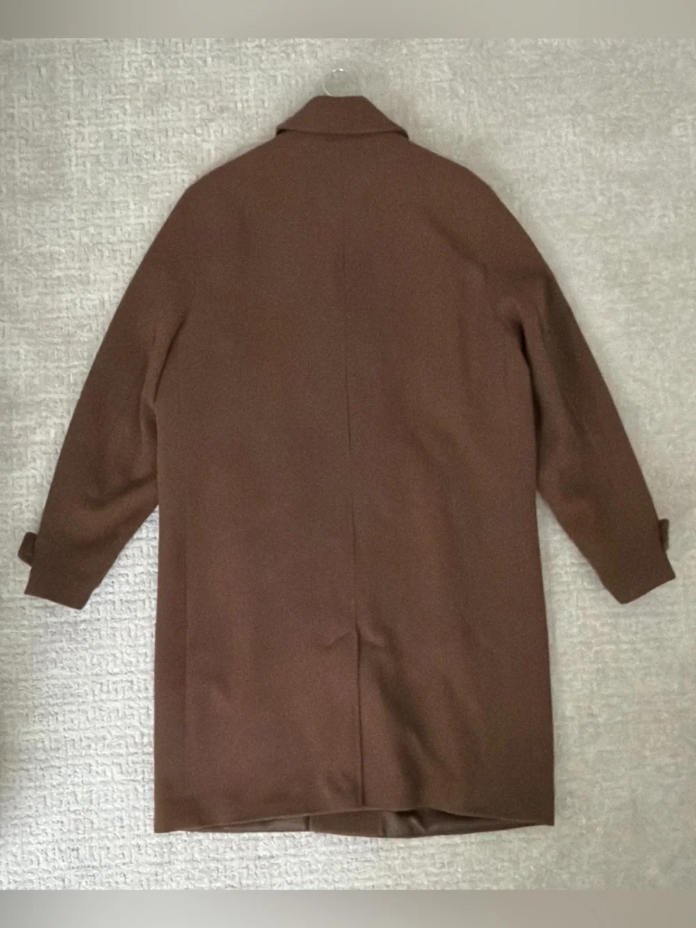 Men's Brown Wool Overcoat - Classic Single-Breasted Jacket